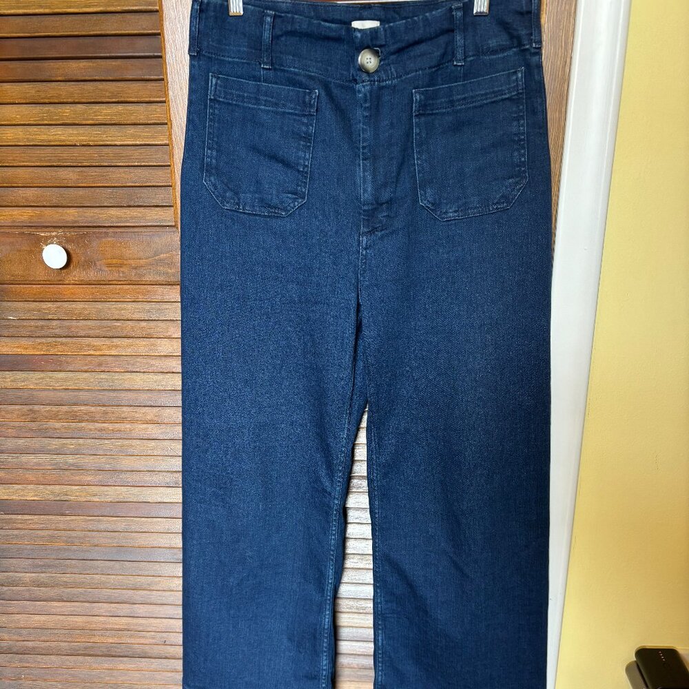 The Colette Crop High-Rise Wide-Leg Jeans by Maeve